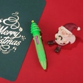 Mini penna a sfera natalizia a 4 colori verde con topper a forma di albero - Serie di Natale 3-Albero di Natale