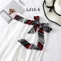 White high-waist trousers with a chic black and red polka dot print sash belt - Black White Red Dot Print(LJ16-6)