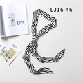 Elegant zebra print skinny scarf in black and white finish for neck or hair styling - Classic Black White Zebra(LJ16-46)