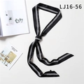 Elegant black and white striped narrow silk twilly scarf for women chic neck decoration - Simple Black White Stripe(LJ16-56)