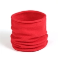 Knitted red neck gaiter in soft ribbed wool fabric for winter women's styling - Red