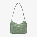 Borsa sottobraccio verde vintage lucida con trama marmorizzata e dettagli dorati - Verde