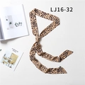 Elegant leopard print thin long scarf for women with silky texture in brown and black - Brown Black Leopard (LJ16-32)