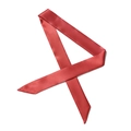 Orange solid color satin skinny silk scarf with elegant diagonal cut ends - 100*4cm / Brick Red (SC-1)