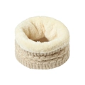 Cache-col d'hiver tricoté pour femme avec doublure polaire et motif torsadé en beige - Beige Khaki