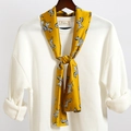 Elegante foulard sottile in seta giallo acceso con stampa zebra su felpa bianca - Stampa Zebra Nero Bianco Giallo Brillante (LJ21-4)