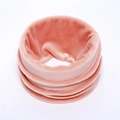 Macro detail of soft pink velvet neck gaiter showing plush texture and thickened layer - Baby Pink