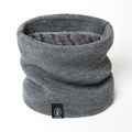 Detail of gray winter neck warmer showing thick knit texture and soft fleece lining - 50*20cm / Marl Grey