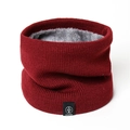 Πλεκτή γούνα λαιμού σε μπορντό χρώμα με γκρι φλις επένδυση για χειμερινή ζεστασιά - 50*20cm / Μπορντό