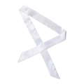 Elegante foulard in raso bianco nastro per capelli donna con estremità tagliate - 100*4cm / Bianco (SC-18)
