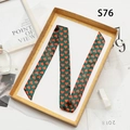 Sciarpa stretta in seta verde scuro con cuori rossi per borse e decorazione collo - 100*4cm / Motivo a Cuore (PDS-76)