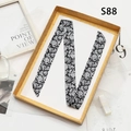 Sciarpa sottile con motivo Paisley bianco e nero ed eleganti accessori - 100*4cm / Motivo Paisley (PDS-88)