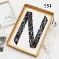Elegante foulard in seta nera con motivo a catena classica in oro e argento per donna - 100*4cm / Motivo a Catena (PDS-51)