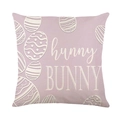 Light purple Easter pillow case with hunny BUNNY lettering and colorful egg patterns - Hunny Bunny Letter Pattern (JYM710-3)