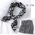 Elegant black and white chain link silk scarf for hair or neck styling, model FX-178 - Fx-178 / 50*50CM