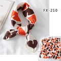 Elegant silk scarf with orange and brown ginkgo leaf pattern, model FX-210 - Fx-210 / 50*50CM
