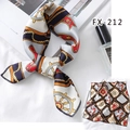 Navy blue and orange nautical square silk scarf with ship wheel pattern and rope details - Fx-212 / 50*50CM