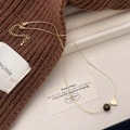Collana con occhio di tigre e ciondolo a cuore placcato oro su tessuto a maglia - Stile Cuore Occhio di Tigre 4 (B-452)