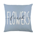 Housse de coussin en lin bleu clair avec imprimé Flowers fresh de style moderne - Imprimé FLOWERS Fond Bleu (JYM730-2)