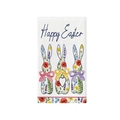 Microfiber Easter hand towel with Happy Easter text and colorful floral bunnies - Happy Easter Bunny Silhouette (CJ3-2)