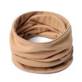 Winter camel knit neck warmer scarf with soft breathable fabric for men and women - Khaki