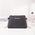 Sac à bandoulière à pois avec logo métallique et chaîne dorée en noir élégant - Pois Noirs