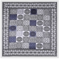 Retro 90cm quadratisches Halstuch mit Kachelprint und Geometriemuster in Schwarz-Lila - Grau / Geometrisches Mosaikmuster