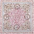 Elegante pañuelo de seda con estampado de leopardo crema y motivos barrocos dorados - Estilo de Tamaño Grande / Beige