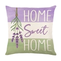 Fodera per cuscino alla lavanda con scritta Home Sweet Home e stampa floreale viola - Mazzo di Lavanda Viola Stile HOME Sweet HOME (JYM737-2)