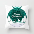 Detail showing high-quality white square pillow cover with green reindeer forest print - White Paper Cut Forest Deer Style (SKU026-21)