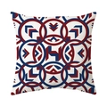 Square pillowcase with interlocking rings and iconic H logo in red, navy, and white - Interlocking Rings H Letter (CR052-5)