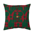 Square World Cup pillow cover with red and green geometric holiday pattern - Red Green Christmas Geometric Pattern (CR052-7)