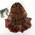 Lightweight bali voile scarf with geometric tribal patterns in deep red and yellow - Ethnic Style - Rust Red