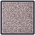Fashionable 70cm leopard print silk scarf with navy blue border and chic animal pattern - 70x70cm / Leopard-Navy Blue