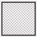 Elegant 70cm white silk scarf with black polka dots and border for versatile styling - White Polka Dot