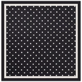 Classic 70cm square silk scarf with vintage black and white polka dot pattern design - Black Polka Dot