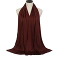 Solid burgundy jersey scarf in mercerized cotton shown draped on a mannequin - 170*70cm / Coffee No. 17