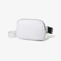 Sac banane minimaliste en textile blanc avec boucle en plastique noir durable - Blanc