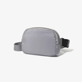 Sac banane minimaliste en nylon gris avec fermeture éclair et bandoulière réglable - Gris