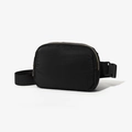 Sac banane noir minimaliste avec fermeture éclair dorée et sangle réglable ajustable - Noir
