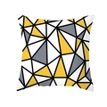 Modern geometric peach skin pillowcase with yellow and grey triangle patterns - Yellow Grey White Triangle Pattern (TPR154-2)