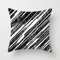 Modern square pillow cover with black and white distressed geometric stripes - Distressed Stripes Style (TPR050-14)