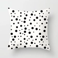 Modern minimalist square throw pillow cover with black polka dots on white background - Black and White Irregular Polka Dot Style (TPR050-13)