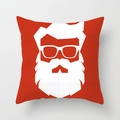 Moderner roter Kissenbezug mit minimalistischer Weihnachtsmann-Silhouette und Sonnenbrille - Minimalistisches Roter Weihnachtsmann Silhouette (TPR081-26)