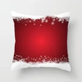 Weihnachtskissenbezug mit weißen Schneeflocken auf festlichem rotem Farbverlauf - Rot-Weiße Schneeflocken-Gradient (TPR081-24)