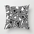 Modern abstract throw pillow cover with black and white geometric triangle patterns - Overlapping Geometric Triangles Style (TPR050-33)