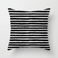 Modern square pillowcase featuring hand-painted black and white horizontal stripes style - Painted Texture Horizontal Stripes Style (TPR050-17)