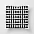 Modern square sofa pillow cover featuring a classic black and white geometric diamond pattern - Black and White Diamond Pattern Style (TPR050-39)
