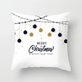 Christmas peach skin pillowcase with navy and gold ornaments and holiday greetings - Gold Navy Christmas Hanging Balls Style (TPR084-17)