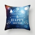 Dark blue Christmas pillowcase with Merry Christmas text and snowflake patterns - Navy Halo Christmas Tree Style (TPR084-39)